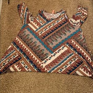 Sharkbite hem and cold shoulder top